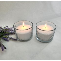 Glassk�l med slibninger - 2 stk - 8x10 cm