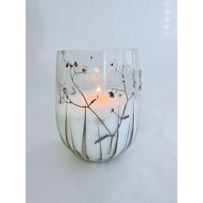 Glas med blomster p ydersiden 10 x 13 cm