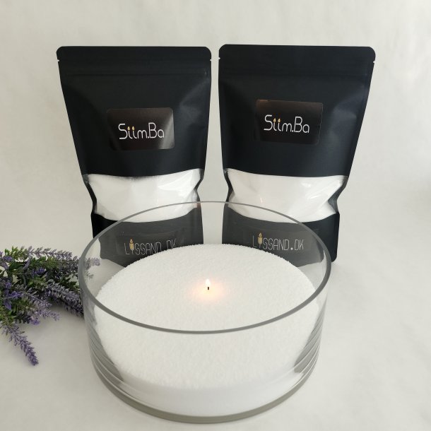 Sampak - Hvidt lyssand og cylinderformet skl 10 x 30 cm