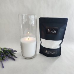 Sampak - Hvidt lyssand og cylinderformet vase - Mellem