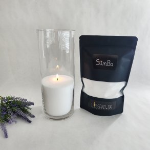 Sampak - Hvidt lyssand og cylinderformet vase - Mellem