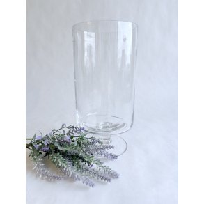 Glasvase - Cylinderformet med fod 14x25 cm