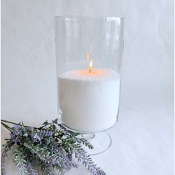 Glasvase - Cylinderformet med fod 14x25 cm