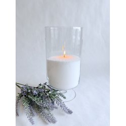 Glasvase - Cylinderformet med fod 14x25 cm