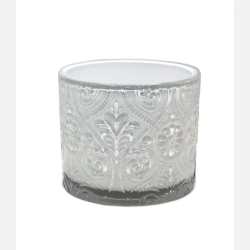 M�nstret sk�l - Hvidt glas - 8,5x10 cm