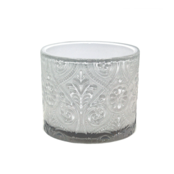 Mnstret skl - Hvidt glas - 8,5x10 cm