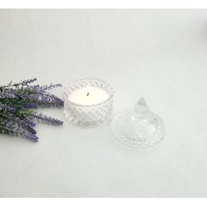 Glaskrukke med l�g - Harlekin Klar 9x11 cm