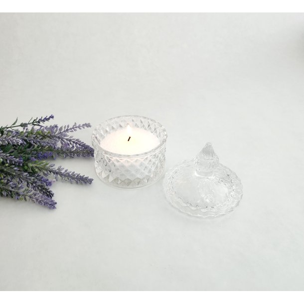 Glaskrukke med l�g - Harlekin Klar 9x11 cm