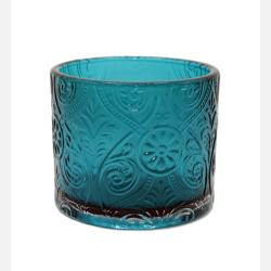 M�nstret sk�l - Bl�t glas - 8,5x10 cm