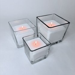 Firkantet glasvase - Stor - 14x4x14 cm