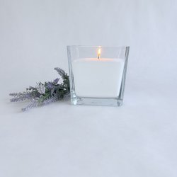 Firkantet glasvase - Mellem - 12x12x12 cm