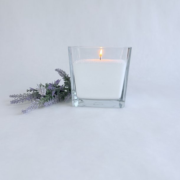 Firkantet glasvase - Mellem - 12x12x12 cm