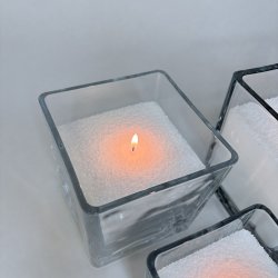 Firkantet glasvase - Mellem - 12x12x12 cm