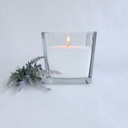 Firkantet glasvase - Stor - 14x4x14 cm