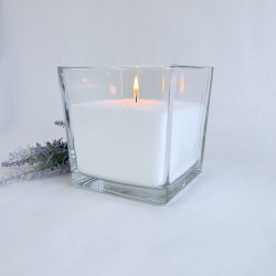 Firkantet glasvase - Stor - 14x4x14 cm