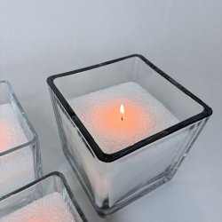 Firkantet glasvase - Stor - 14x4x14 cm