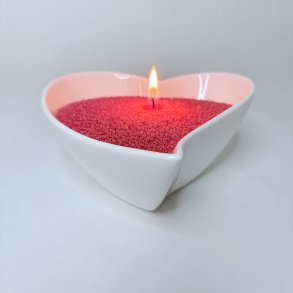 Sampak - Stor hjerteskl + lyssand i valgfri farve