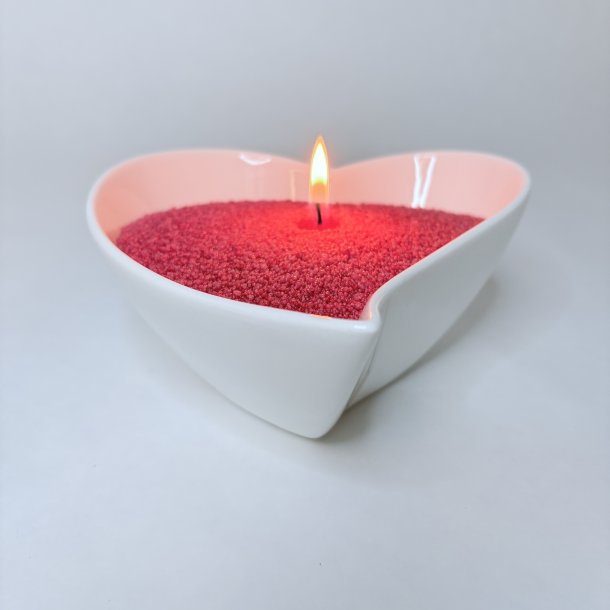 Sampak - Stor hjerteskl + lyssand i valgfri farve
