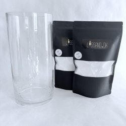 Sampak - Hvidt lyssand og cylinderformet vase - Stor