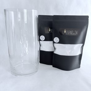 Sampak - Hvidt lyssand og cylinderformet vase - Stor