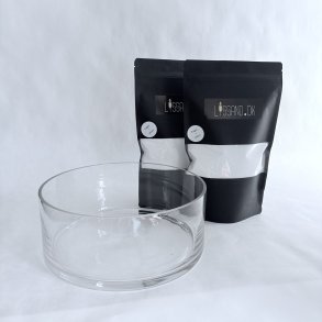 Sampak - Hvidt lyssand og cylinderformet sk�l 10 x 30 cm