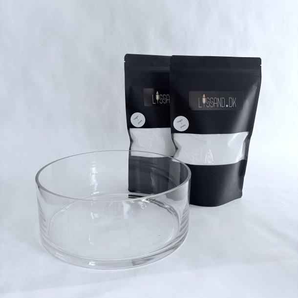 Sampak - Hvidt lyssand og cylinderformet sk�l 10 x 30 cm