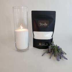 Sampak - Hvidt lyssand og cylinderformet vase - Small