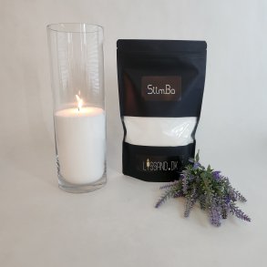 Sampak - Hvidt lyssand og cylinderformet vase - Small