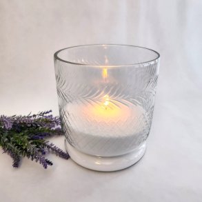 Glasvase med harlekin 15x18 cm