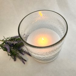 Glasvase med harlekin 15x18 cm