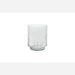 Glasvase med riller 14x17 cm
