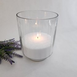 Glasvase med riller 14x17 cm