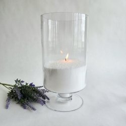 Glasvase - Cylinderformet med fod 15x29 cm