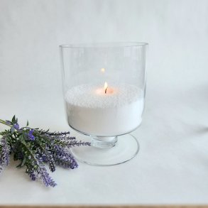 Glasvase - Cylinderformet med fod 15x20 cm