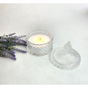 Glaskrukke med l�g - Harlekin Klar 11x14 cm