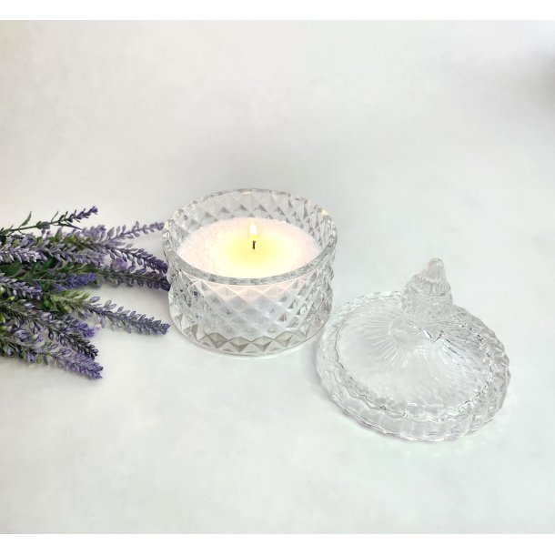 Glaskrukke med l�g - Harlekin Klar 11x14 cm