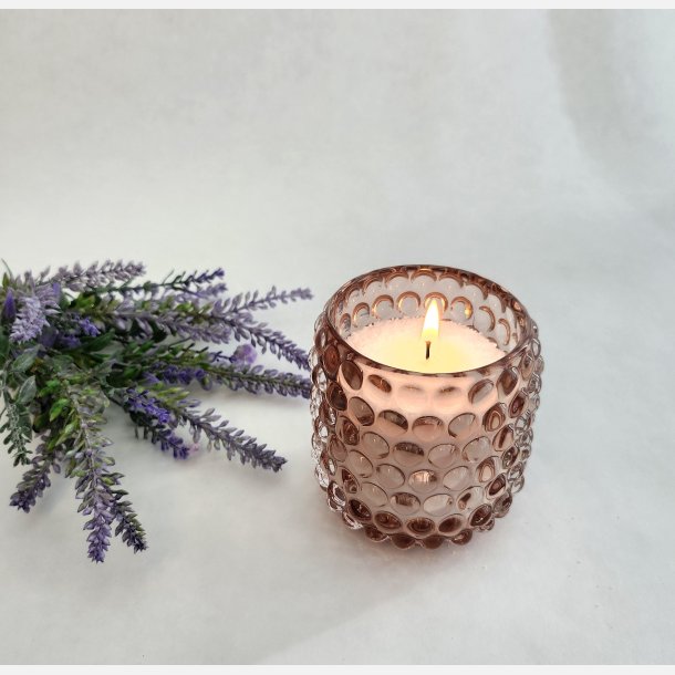 Glasvase med bobler - Ros� 9x9 cm