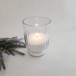 Glasvase med riller 10x15 cm