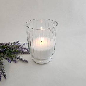 Glasvase med riller 10x15 cm